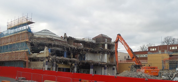 Bargate Centre during demolition. 